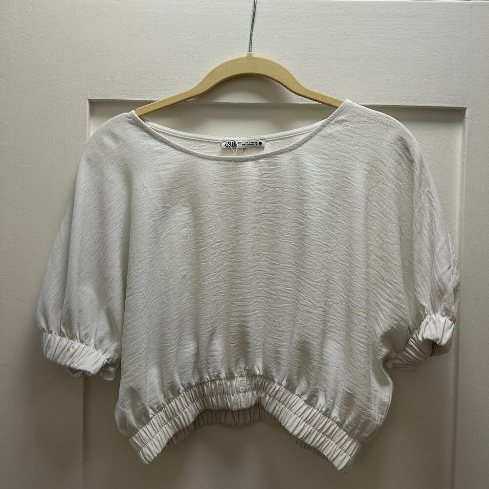 Zara - Women's Crop shirt blouse - White